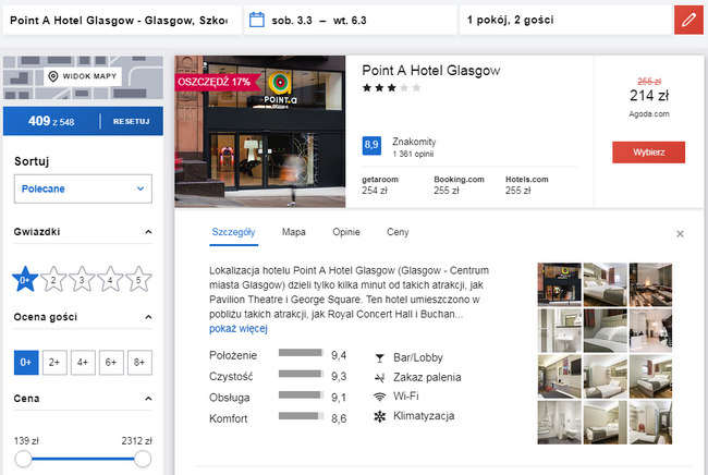 rezerwacja noclegu w glasgow