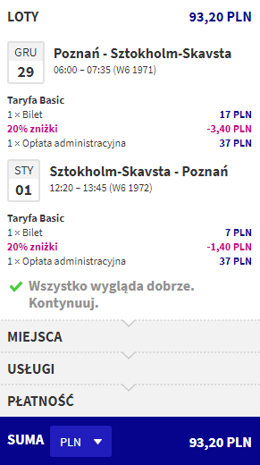 Sztokholm loty