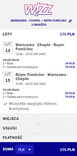 rezerwacja dwóch biletów do rzymu