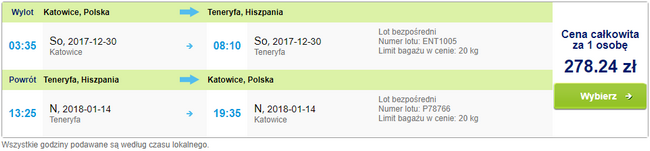 rezerwacja lotów na Teneryfę