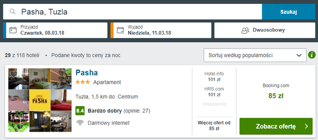 rezerwacja noclegu w bośni
