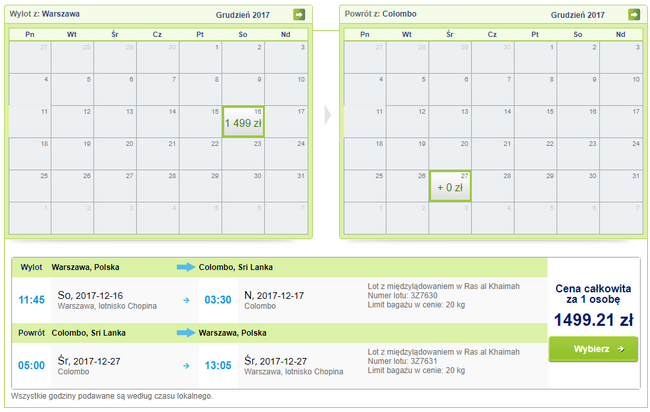 rezerwacja lotów do kolombo