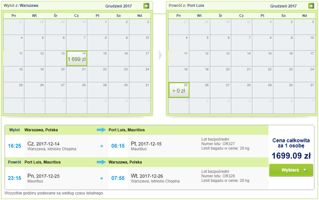 rezerwacja lotów na mauritius