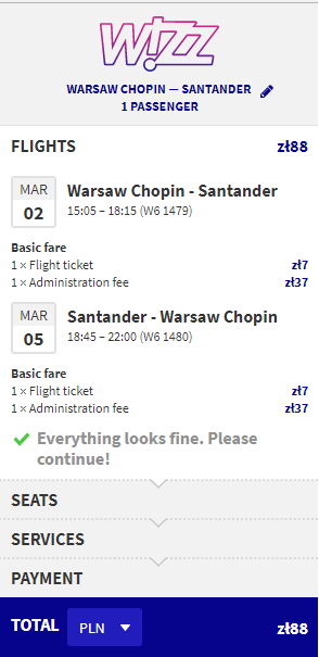 rezerwacja lotów z santander do warszawy