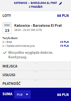rezerwacja lotów z katowic do barcelony