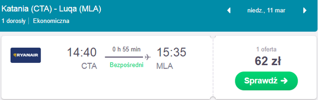 rezerwacja lotów z sycylii na maltę