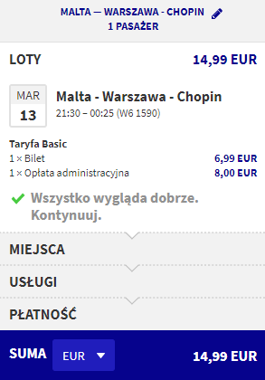 rezerwacja lotów z malty do warszawy