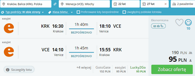 rezerwacja lotów do Wenecji