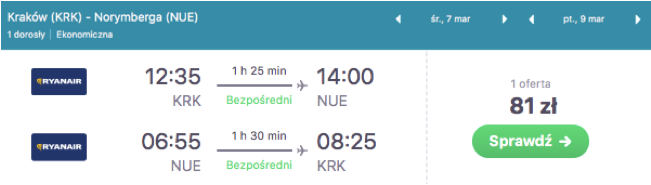 zarezerwuj lot do norymbergi