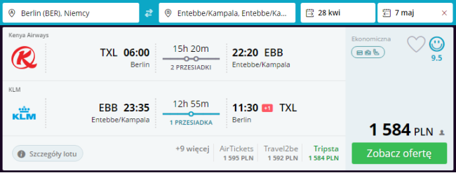 Rezerwacja przelotów z Berlina do Ugandy