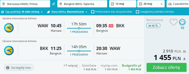 rezerwacja lotów do Bangkoku