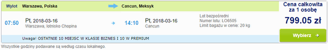 rezerwacja lotów do Cancun