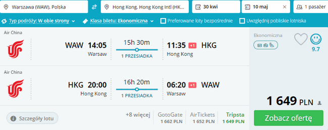 rezerwacja lotów do Hongkongu