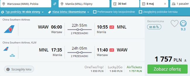 rezerwacja lotów na Filipiny