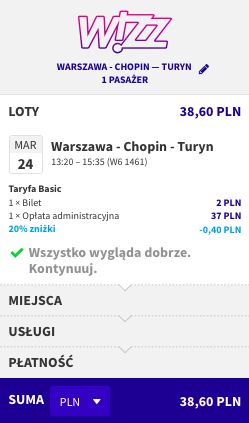 zarezerwuj lot do turynu