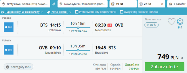 rezerwacja lotów na Syberie