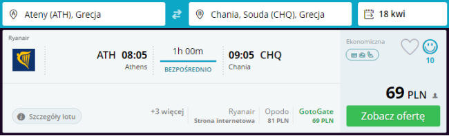 Rezerwacja przelotów z Aten na Kretę