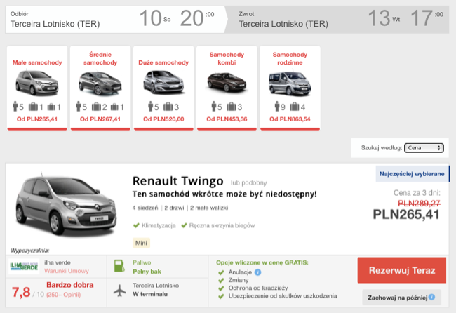 zarezerwuj auto
