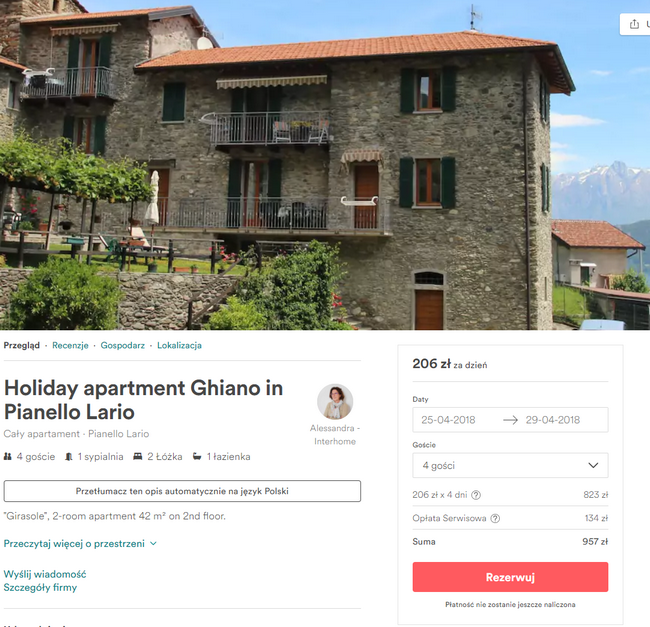 jezioro como noclegi airbnb
