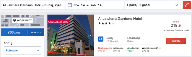 rezerwacja spania w dubaju