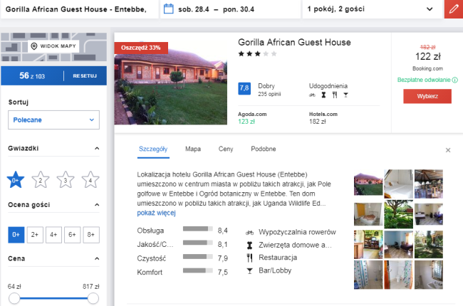 Nocleg w Gorilla African Guest House