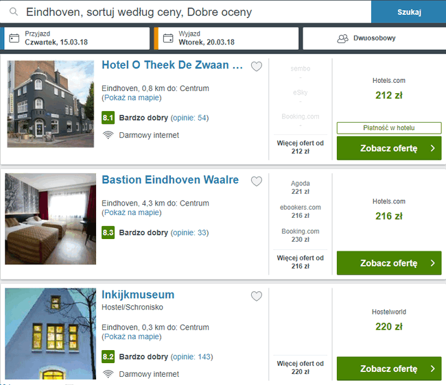 rezerwacja noclegów w Eindhoven