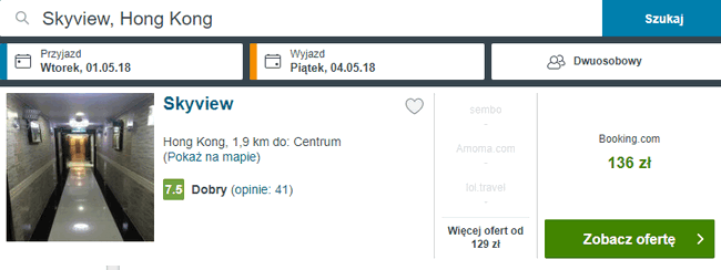 rezerwacja noclegów w Hongkongu