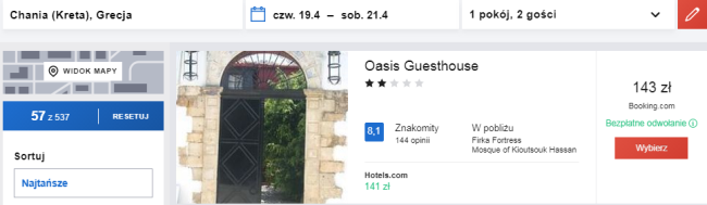 Nocleg w Oasis Guesthouse