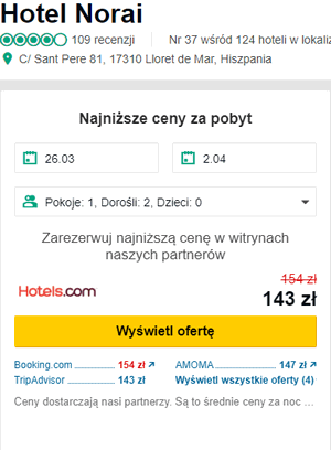 rezerwacja noclegu w Lloret de MAr