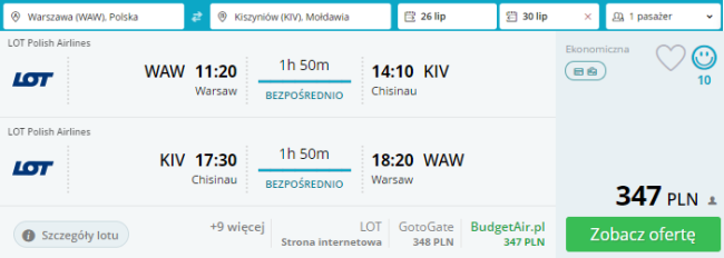 kiszyniów loty