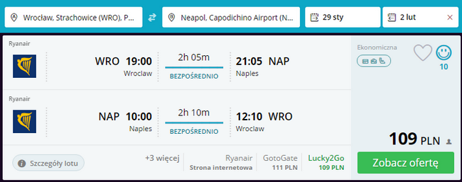 neapol tanie loty