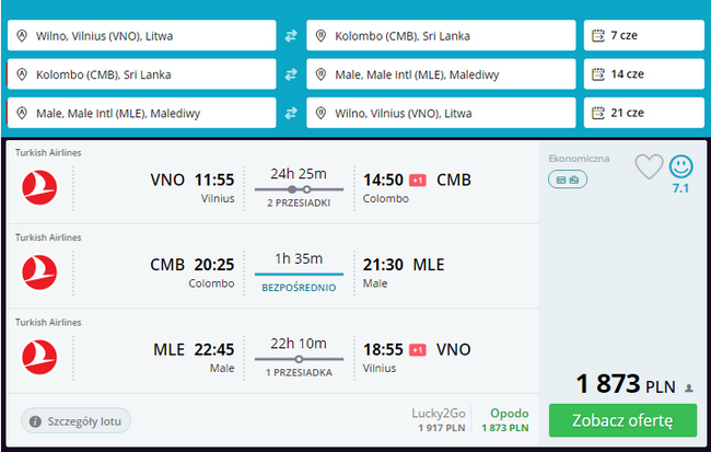 rezerwacja lotów na malediwy