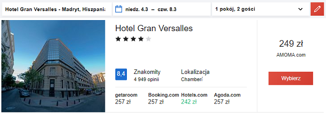 zarezerwuj hotel madryt