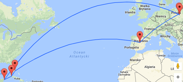 mapa przelotów