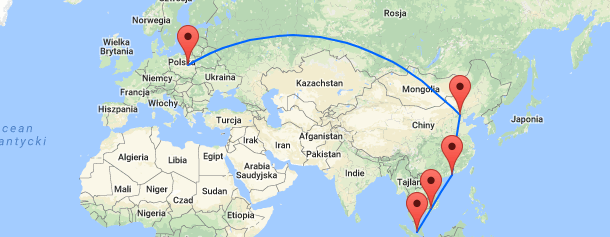 mapa podróży