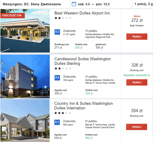 noclegi w waszyngtonie