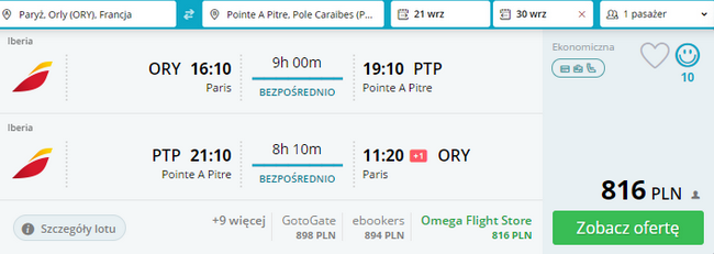 rezerwacja lotów z paryża na gwadelupę