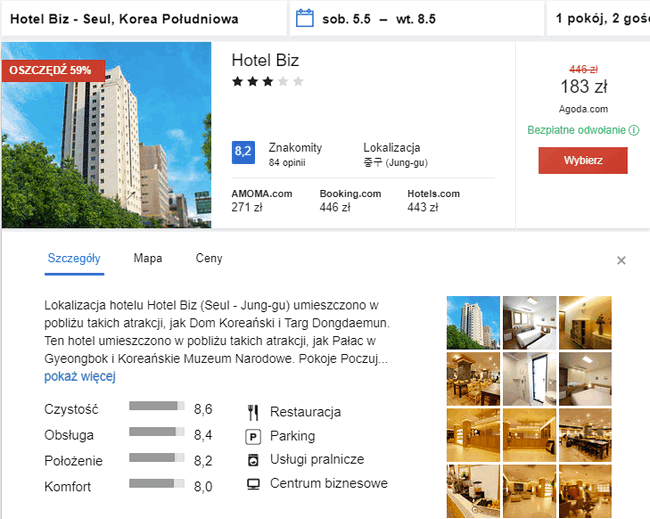 rezerwacja hotelu w Seulu