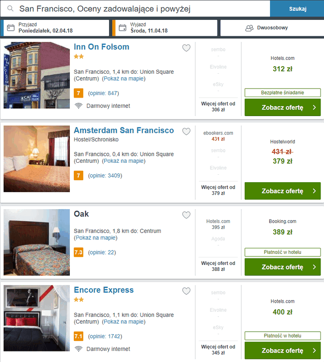 noclegi w San Francisco