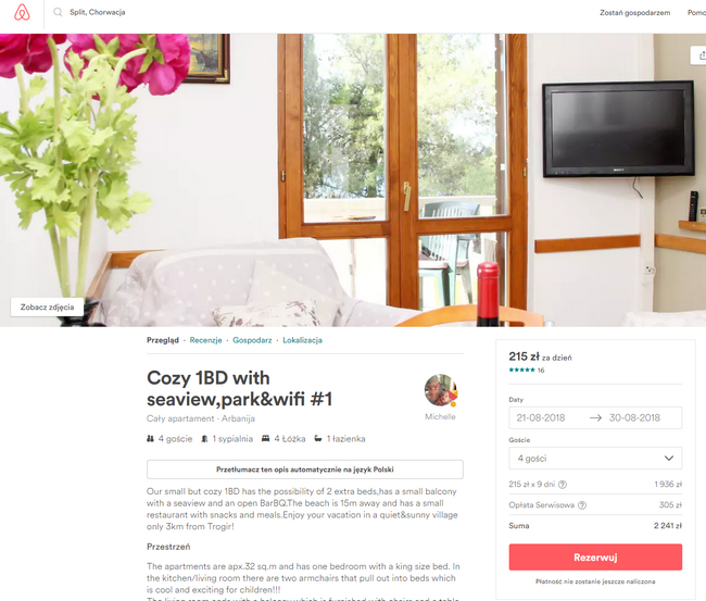 apartament chorwacja airbnb