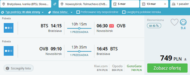 rezerwacja lotów na Syberie