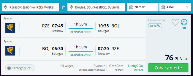rezerwacja lotów do Bułgarii
