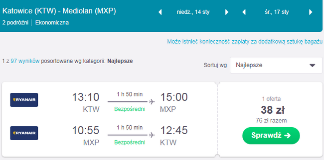 rezerwacja lotów do mediolanu malpensa
