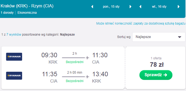 rezerwacja lotów do włoch