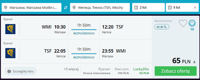rezerwacja lotów do Wenecji