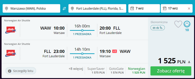 loty na florydę