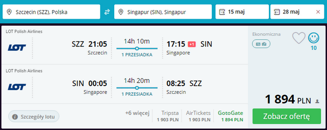 rezerwacja lotów do singapuru ze szczecina
