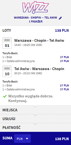rezerwacja lotów do Tel Awiwu