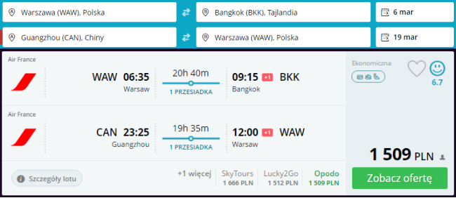 Rezerwacja przelotów z Warszawy do Azji 