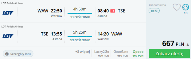 rezerwacja lotów do Astany